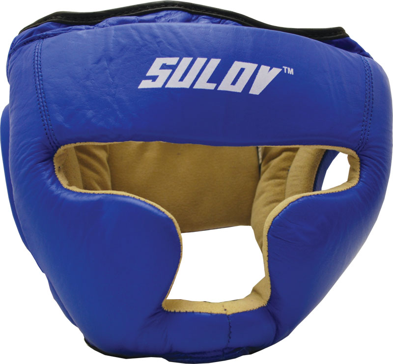 Box chránič hlavy uzavrený SULOV kožený - modrý Veľkosť: M
