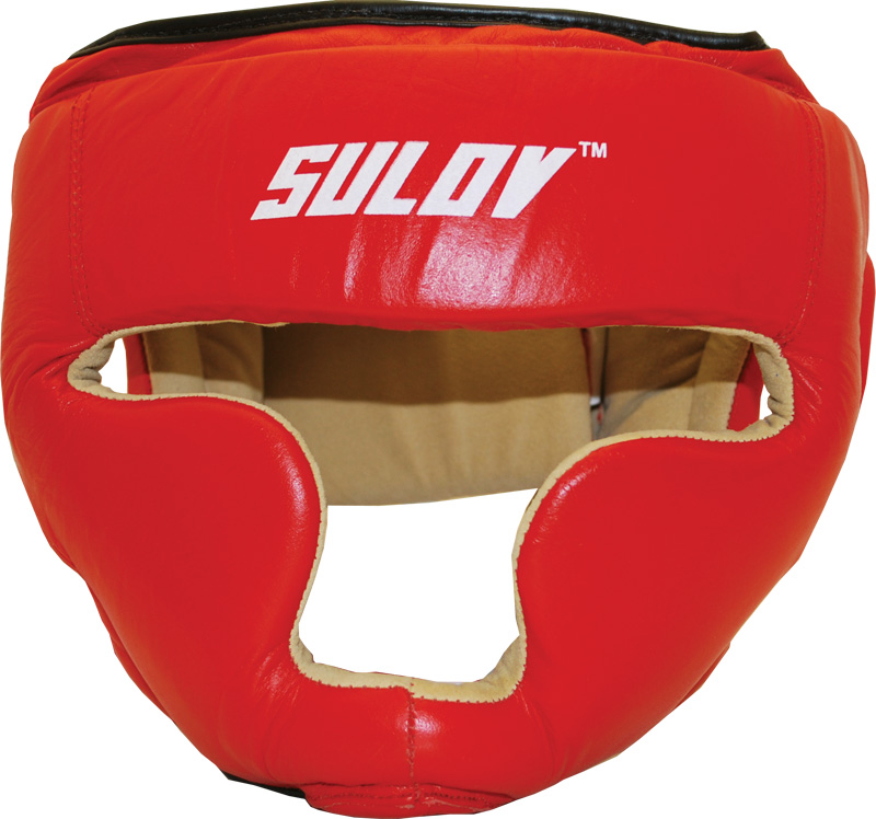 Box chránič hlavy uzavrený SULOV kožený - červený Veľkosť: L