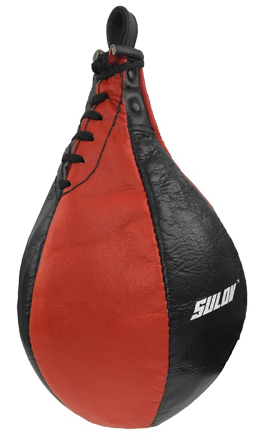 Boxovacia hruška SPLIT SULOV®, štiepaná koža čierno-červená