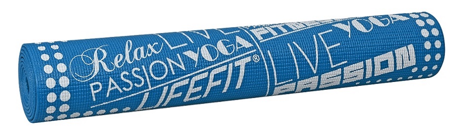 Gymnastická podložka LIFEFIT SLIMFIT,173x61x0,4, modrá