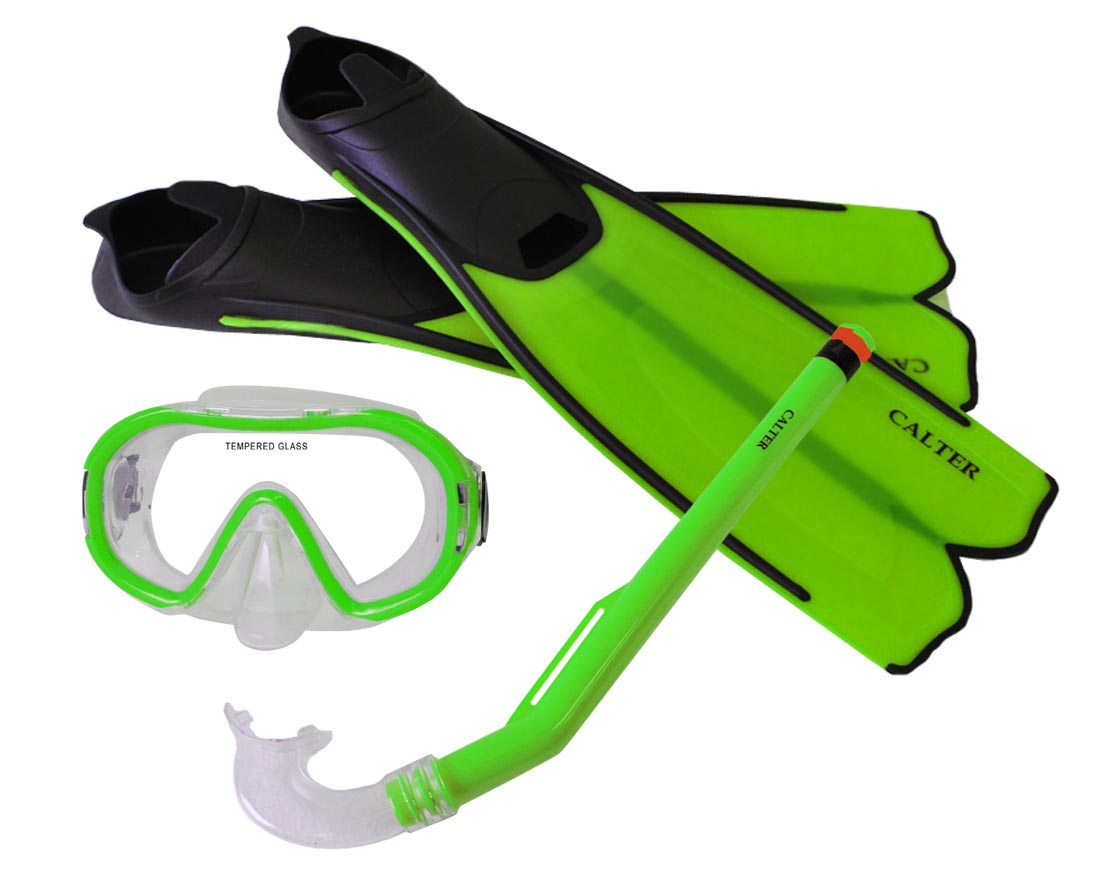 Potápačský set CALTER KIDS S06+M168+F41 PVC, zelený